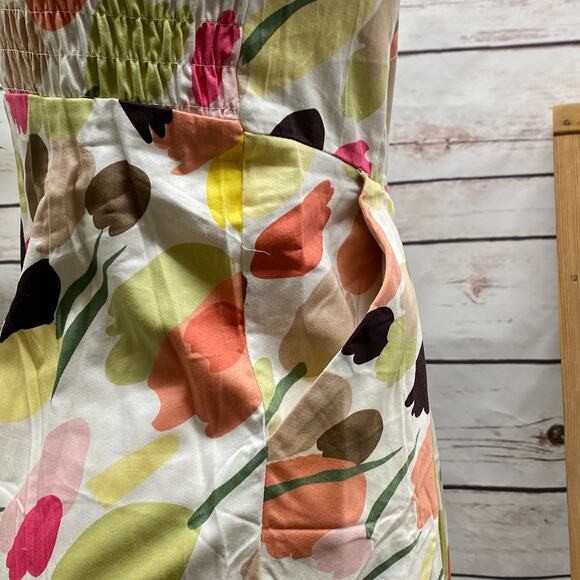 Rockabilly PinUp Spaghetti Strap Summer Dress Floral Elastic Back Pockets XS - Picture 5 of 9